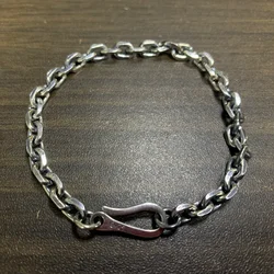 Solid Silver Retro Simple Round Barecelet S925 Sterling silver Clasic Round Chain Baracelets For Men Male  Bracelet Jewerly Male