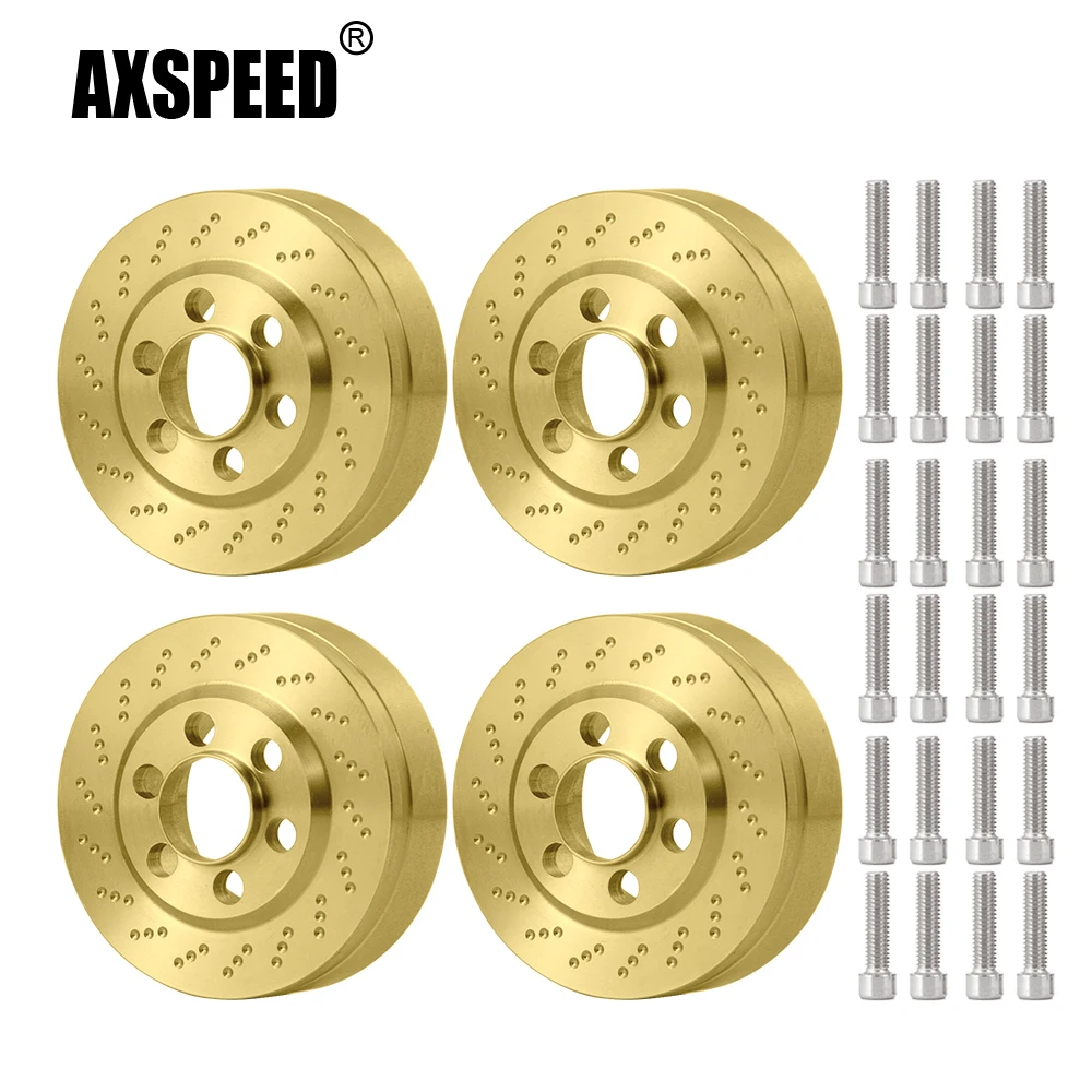 AXSPEED 2pcs Brass Internal Counterweight Balance Weight for RC  Car 1.9 2.2 inch Wheel Rim TRX4 Axial SCX10 Wraith Accessories