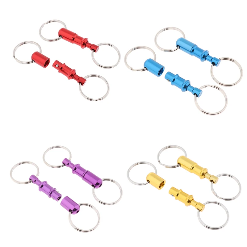 2Pcs/pack Key Chain Key Ring Quick Release Keychain Pull-Apart Removable Keyring with Two Heavy Duty Split Rings Key Accessories