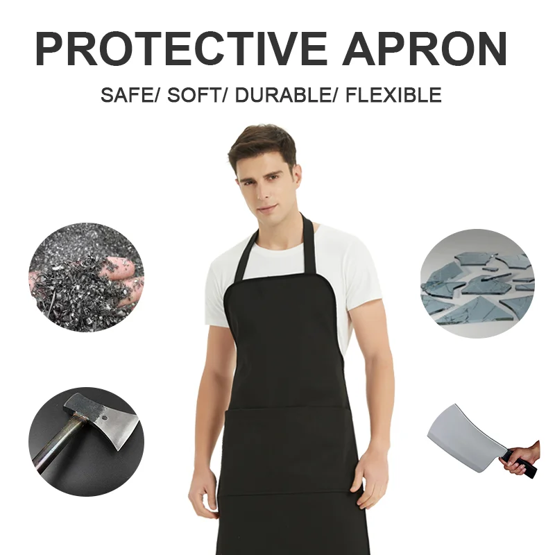 Tablier de protection Anti-coupure, résistant aux coups de couteau, travail de sécurité pour les travailleurs en acier, transformation du verre et abattoir