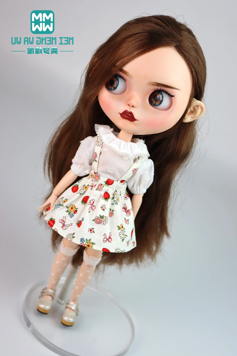 

28-30cm Blyth Doll Clothes for Azone OB23 OB24 Fashion jumper skirt overalls Puff sleeve Shirt Toys Gift