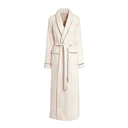 Flannel V-Neck Winter Robe Women&Men Bathorobe With Belt Full Sleeve Warm Negligee Thicken Ultra Colar Fleece Home Dressing Gown