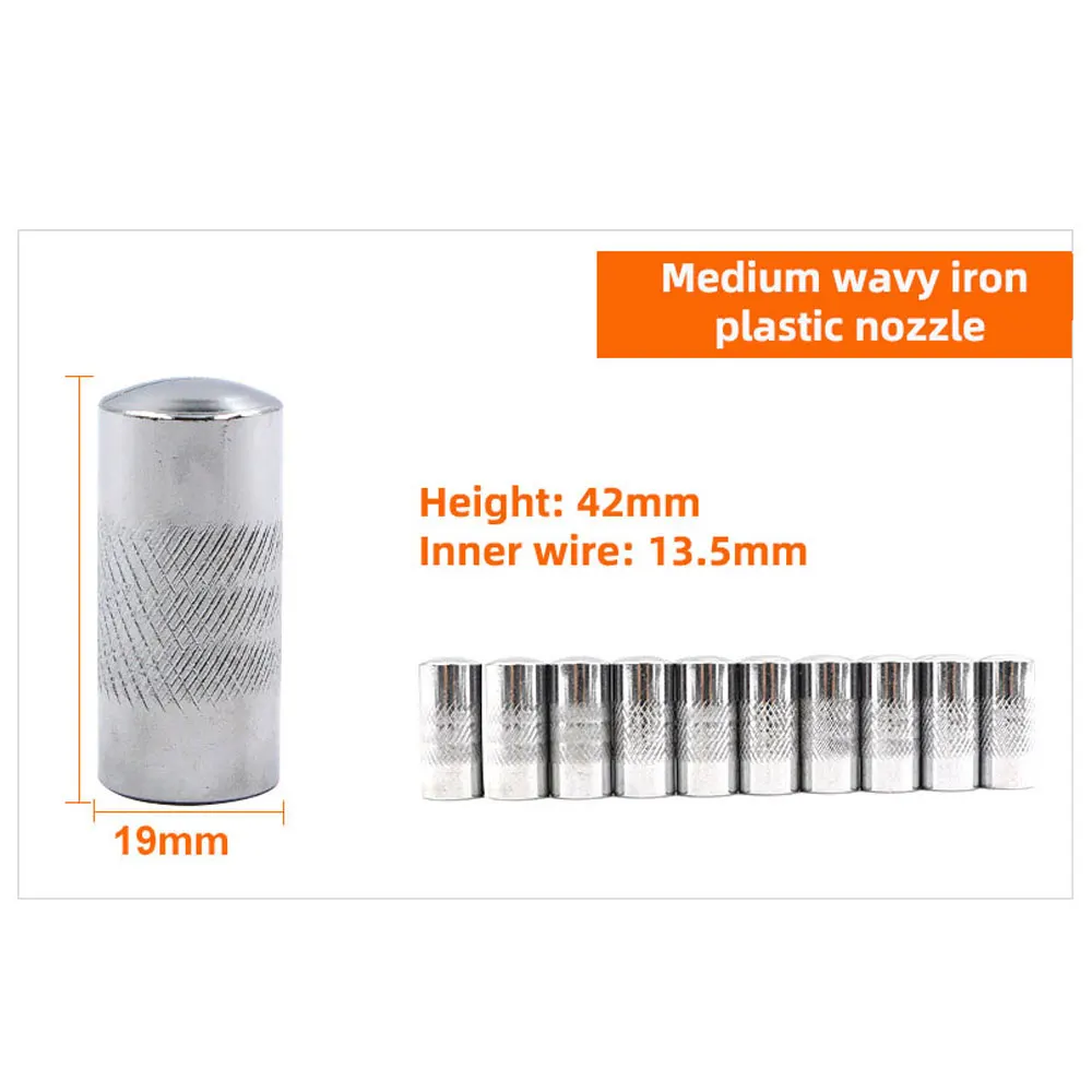 10 stücke Pneumatische Klebepistole Düse Zubehör 6/8/10 MM Edelstahl Kleber Düse Weiche & Harte kleber Düse Adapter Set Kleber Düse – Detail 8