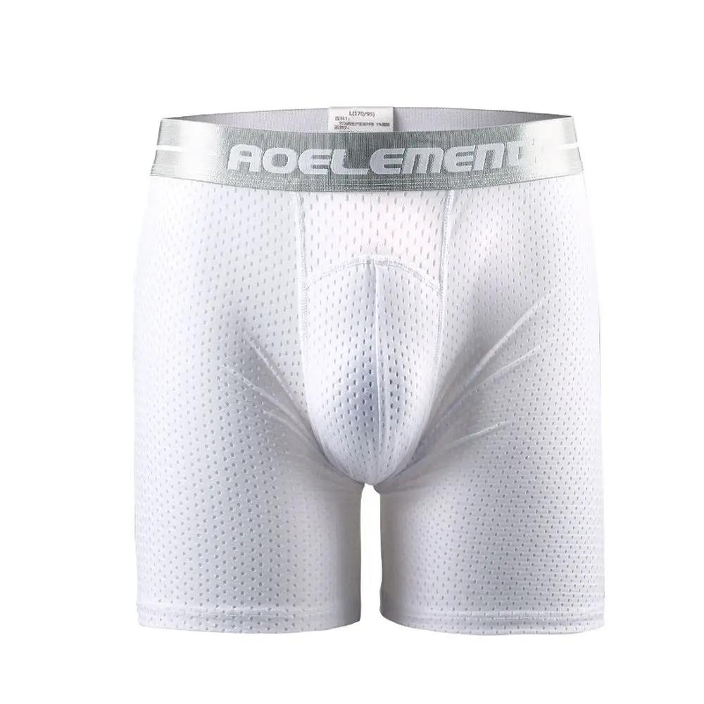 Gelo de seda homem esporte calcinha masculina malha curta underpants esportes malha anti-wear perna correndo cuecas de fitness 4xl 5xl 6xl