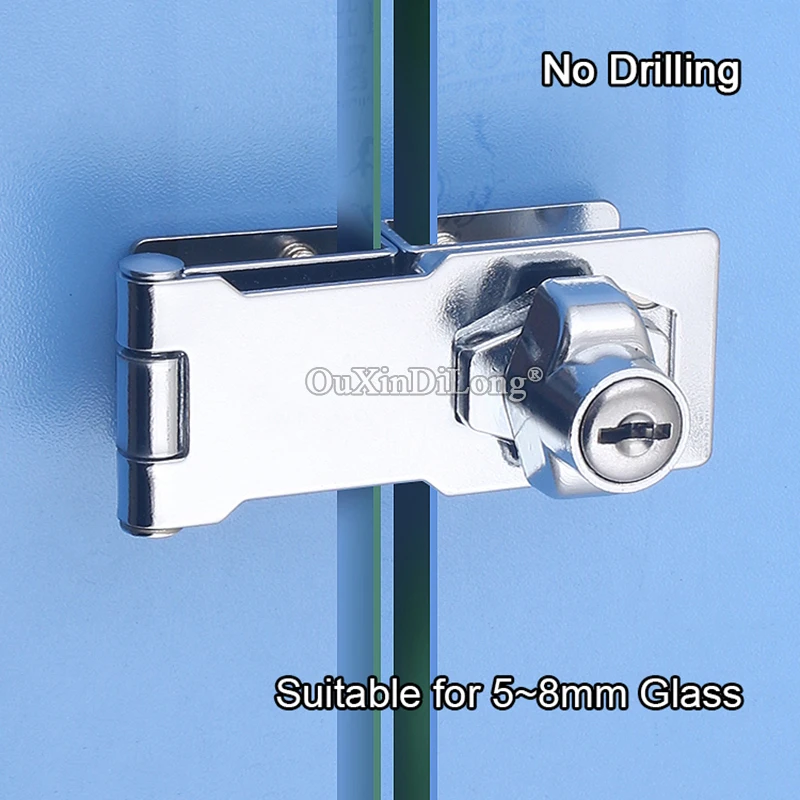 

HOT 5PCS Cabinet Door Lock Cupboard Shopping Mall Mobile Phone Display Cabinet Lock Hasp Keys Alike/Keys Different No Drilling