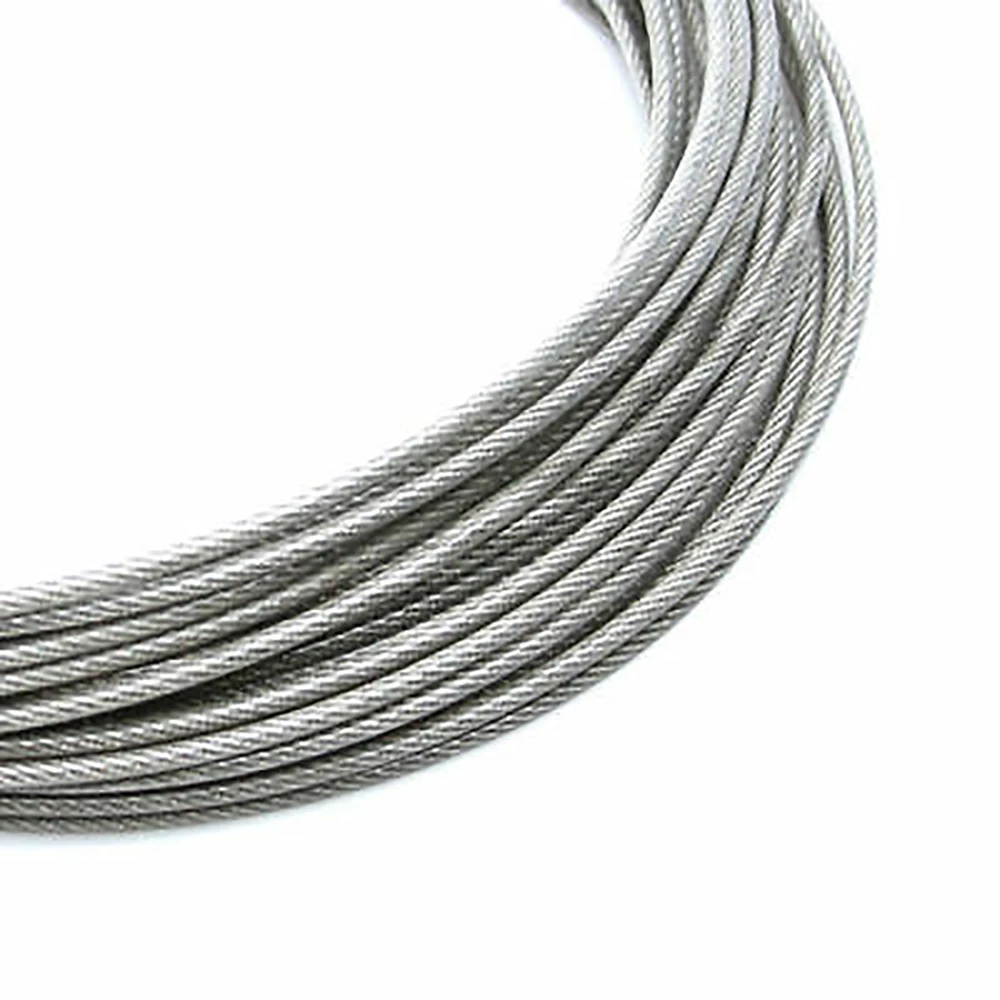 304 Stainless Steel Wire Rope Cable PVC Plastic Coated 1mm 1.2mm 1.5mm 2m 3mm 4mm 5mm 6mm 1meter