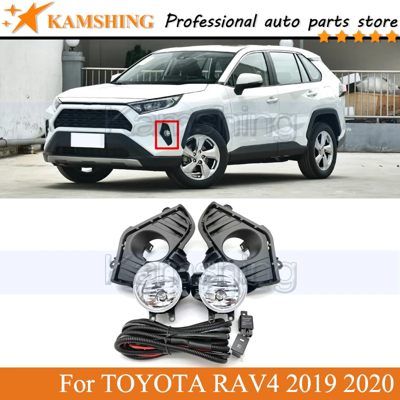 

Kamshing Front Bumper Fog light lamp For TOYOTA RAV4 2019 2020 driving light Bumper lamp Assembly DRL LED Halogen light