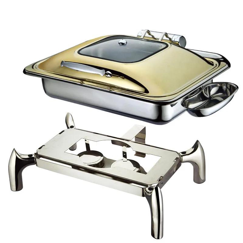 Gold-plated high-end buffet stove, Hotel swing-away electric hot plate, stainless steel insulation oven, food preservation