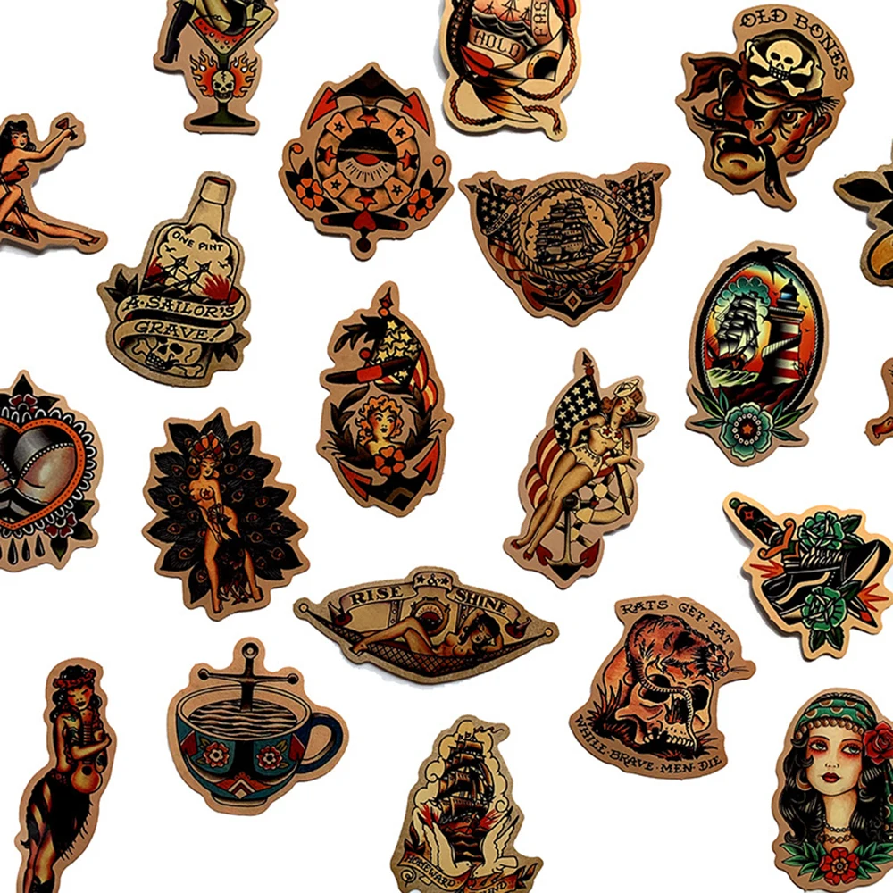 Retro Old School Tattoo Style Stickers, DIY Decals