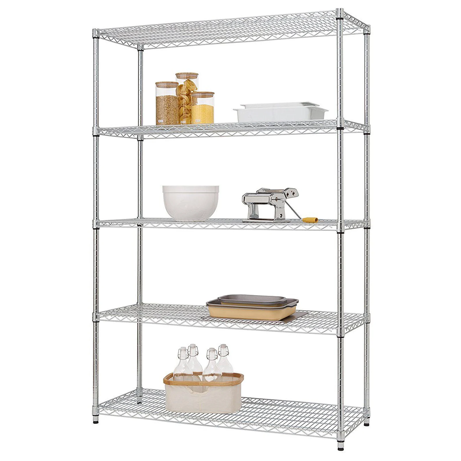 5-Tier Adjustable Storage Shelving Unit Chrome Shelf US Warehouse