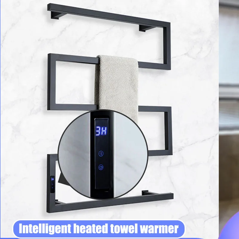 Fashion Bow shape Electric bathroom towel warmer with LED Timing function 304 stainless steel shower room heated towel warmer