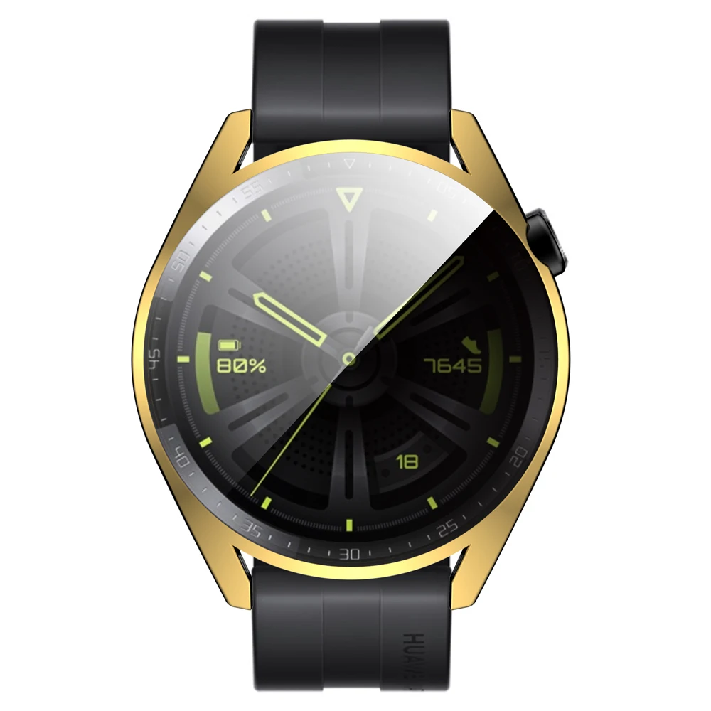 Full Coverage Protective Cover For Huawei Watch GT 3 46mm 42mm Plating TPU Case Protector Frame Shell For Huawei GT 2 Pro / GT2