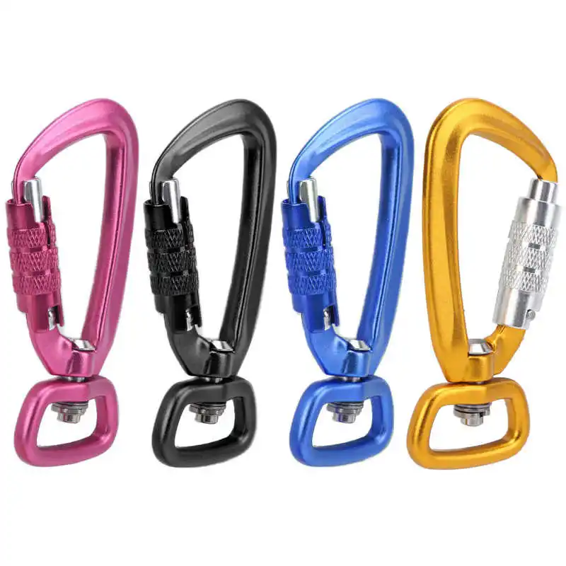 Safety Carabiner Clip Auto Locking 360 Rotational Hook 4KN Pull for Dog Leash Hammocks Backpacks Outdoor Climbing Accessories