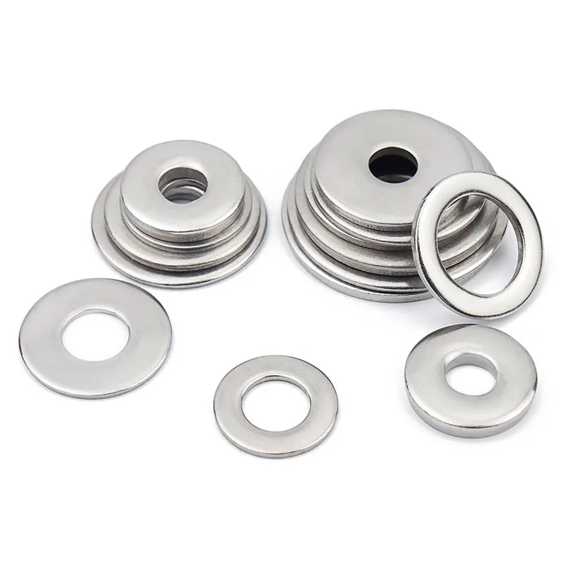 1/50/100pcs GB97 A2 304 Stainless Steel Flat Washer Plain Gasket M1.6 M2 M2.5 M3 M4 M5 M6 M8 M10 M12 M16 M20 M24 For Screws Bolt