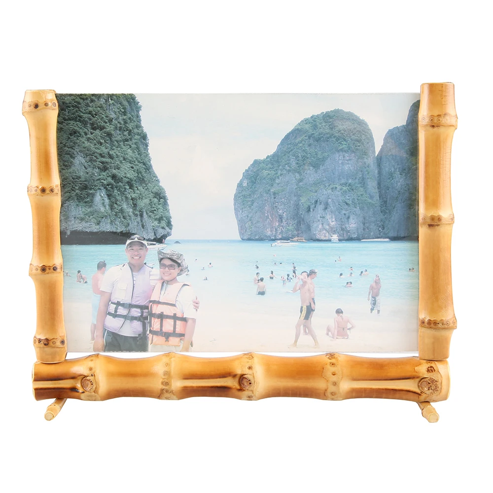 Nilerun New Design Creative Handmade Detachable Removable Knock-down Natural Bamboo Root Picture Display Rack Stand Photo Frame