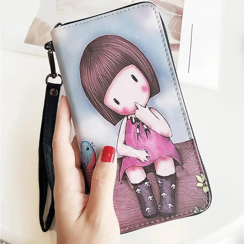 Fashion Long Wallet Ladies Zipper Clutch Bag Handbag Leather Wallet Mobile Phone Bag Carteira Portfel Cartera Mujer Purse F1