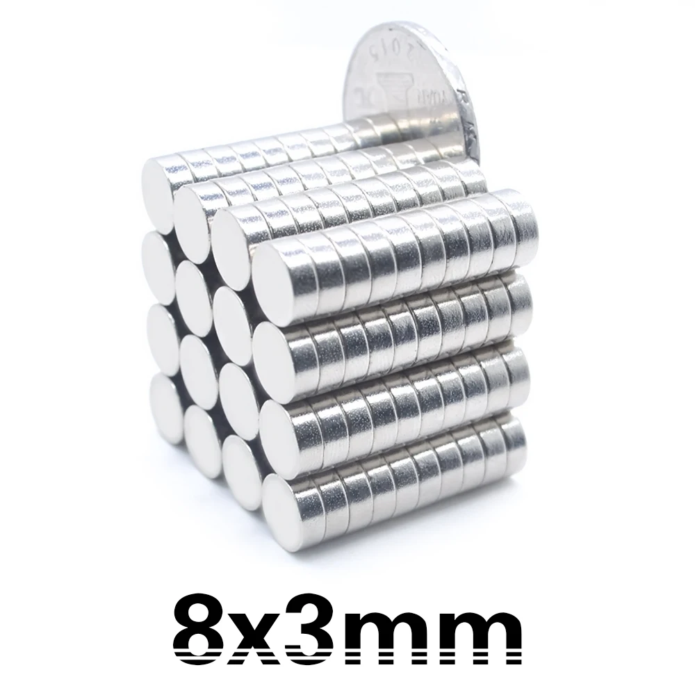 

20/50/100/200/500 Pcs 8x3 Neodymium Magnet 8mm x 3mm N35 NdFeB Round Super Powerful Strong Permanent Magnetic imanes Disc