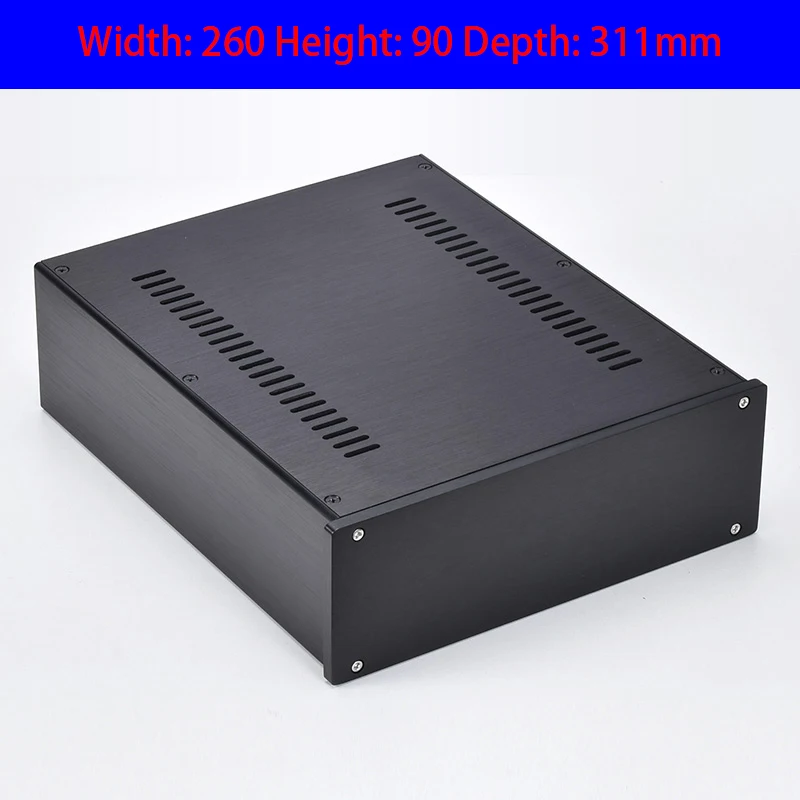 

KYYSLB 260*90*311mm All Aluminum Amplifier Chassis House Enclosure DIY 2609 Preamp Headphone Amplifier Case with Blank Shell