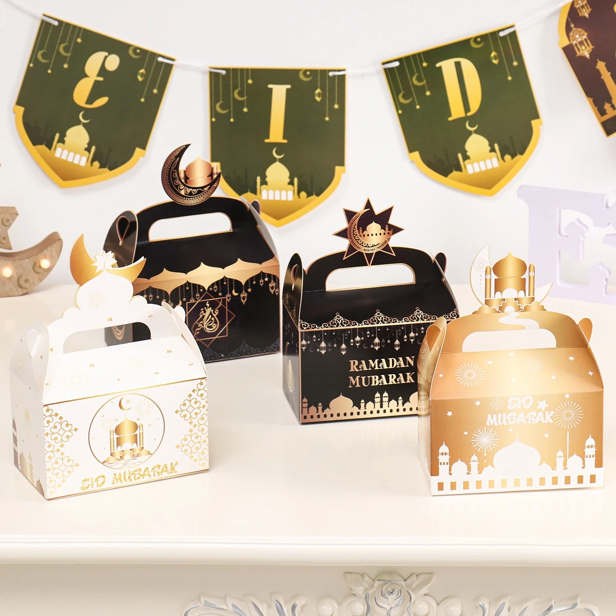 

4pcs Eid Mubarak Gift Bag Ramadan Decorations For Home Islamic Muslim Party Eid Al-fitr Ramadan Kareem Happy Eid Al Adha Gifts