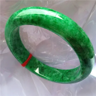 

Zheru Jewelry Natural Burmese Emerald Green 54-62mm Bracelet Elegant Princess Jewelry Best Gift