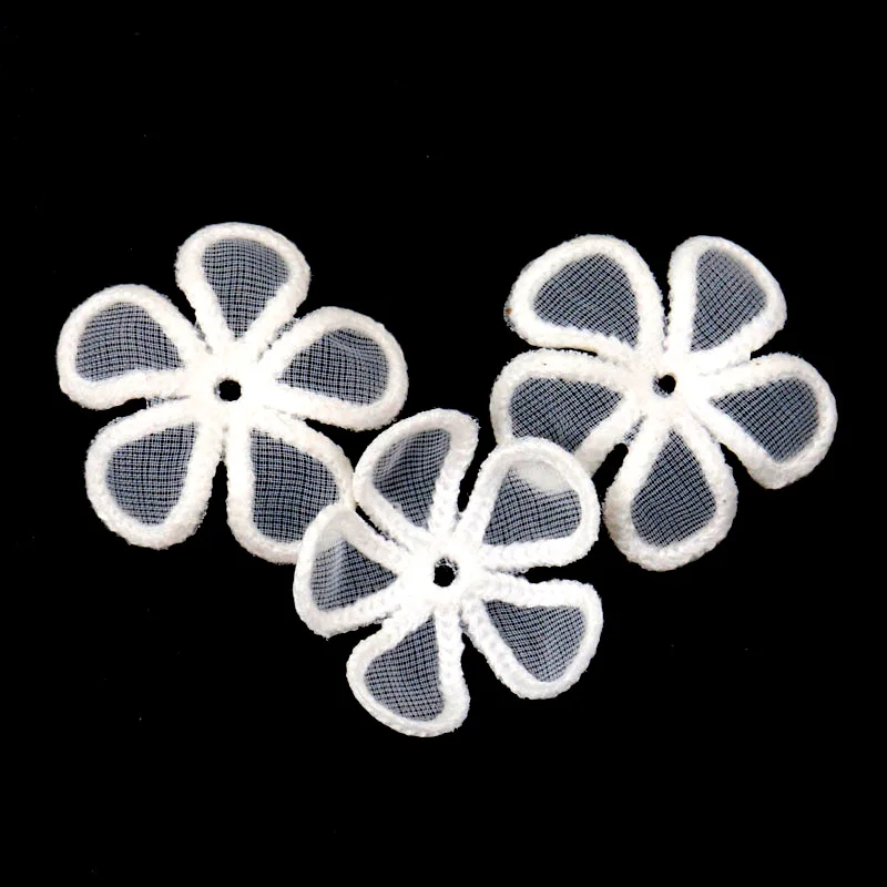 10pcs Beautiful Lace Flower Applique Trim Embroidered Lace Patches For Handmade Garment Accessories Decoration Sewing DIY 35mm