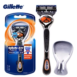 Gillette Fusion-maquinilla de afeitar Manual para peluquero, cuchillas de afeitar para Barba, cartucho de hoja de afeitar giratoria Flexball, afeitadora de pelo para hombres, cuidado facial