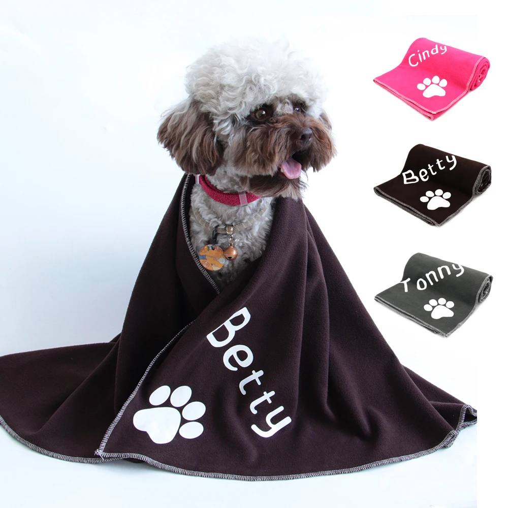 Custom Dog Blanket Personalized Dog Cat Mat Blanket Soft Fleece Plush Puppy Sleeping Blankets Sofa Pets Cushion Dogs Bath Towel 