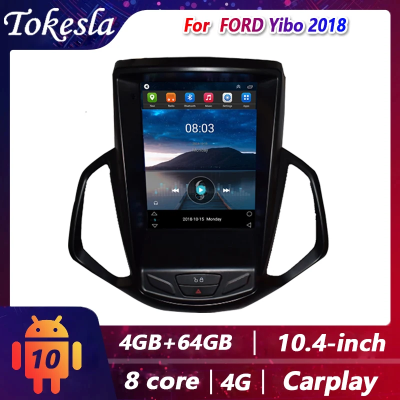 

Tokesla Car Audio For FORD EcoSport Radio 2 Din Android Tesla Style Stereo Receiver Multimedia Dvd Video Players GPS Navigation