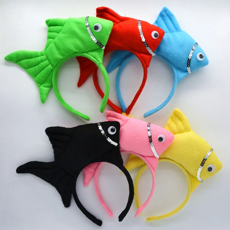 

Adults Kids Plush Cartoon Animal Ocean Sea Fish Ears Headband Boy Hairband Birthday Party Decoration Cosplay Costume Halloween