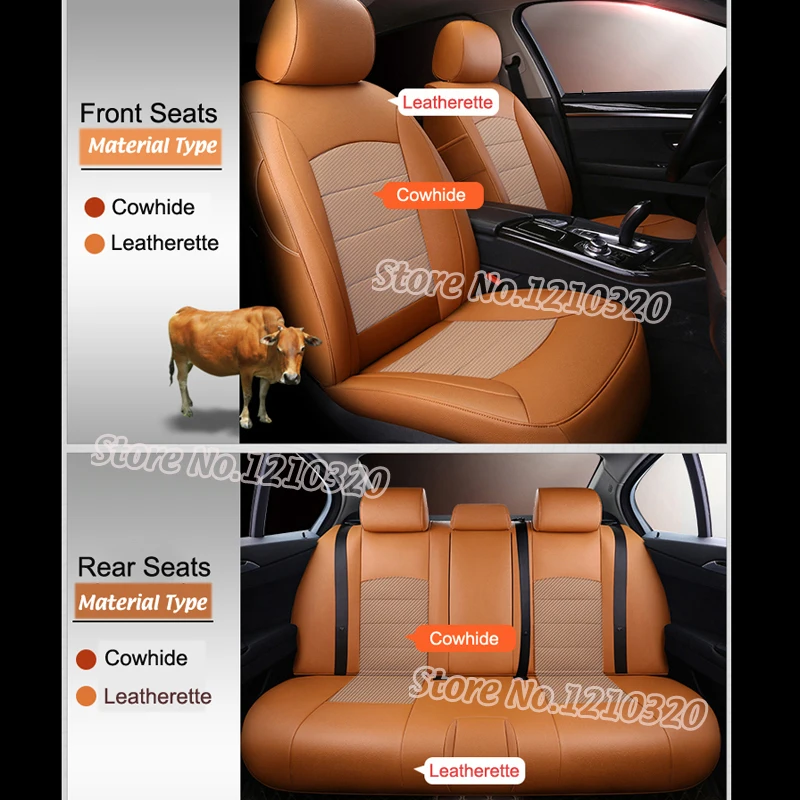 Genuine Leather & PVC Leather Seat Cover for Audi Q7 2006-2021 Accessories Seat Cover Set 5 & 7 Seats Protector Interior Cushion