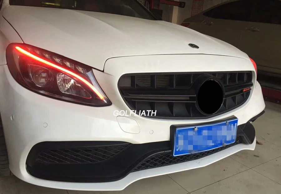 GT R Front grille without emblem Suitable for Mercedes-Benz New C Class W205 Grille C180 C200 C250 C300 2015-2018 sport