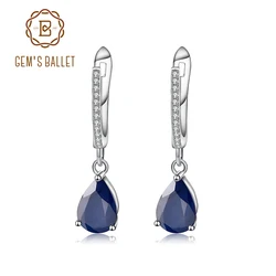Gem's Ballet 5.05Ct Natural Blue Sapphire Gemstone Drop Earrings 925 Sterling Silver Fine Jewelry For Women Wedding