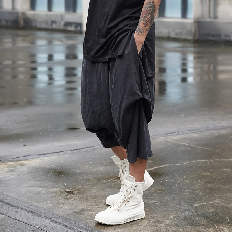 

2022 Men's dark new hairstylist personality out of gear pants hip-hop street casual loose - fitting Harlem pants