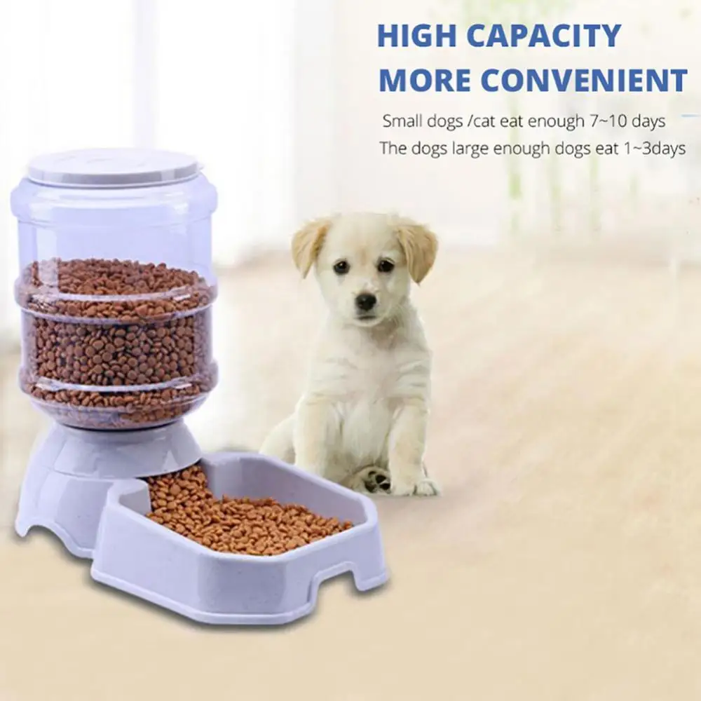 3.8L Automatic Pet Feeder Dog Cat Drinking Bowl Large Capacity Water Food Holder