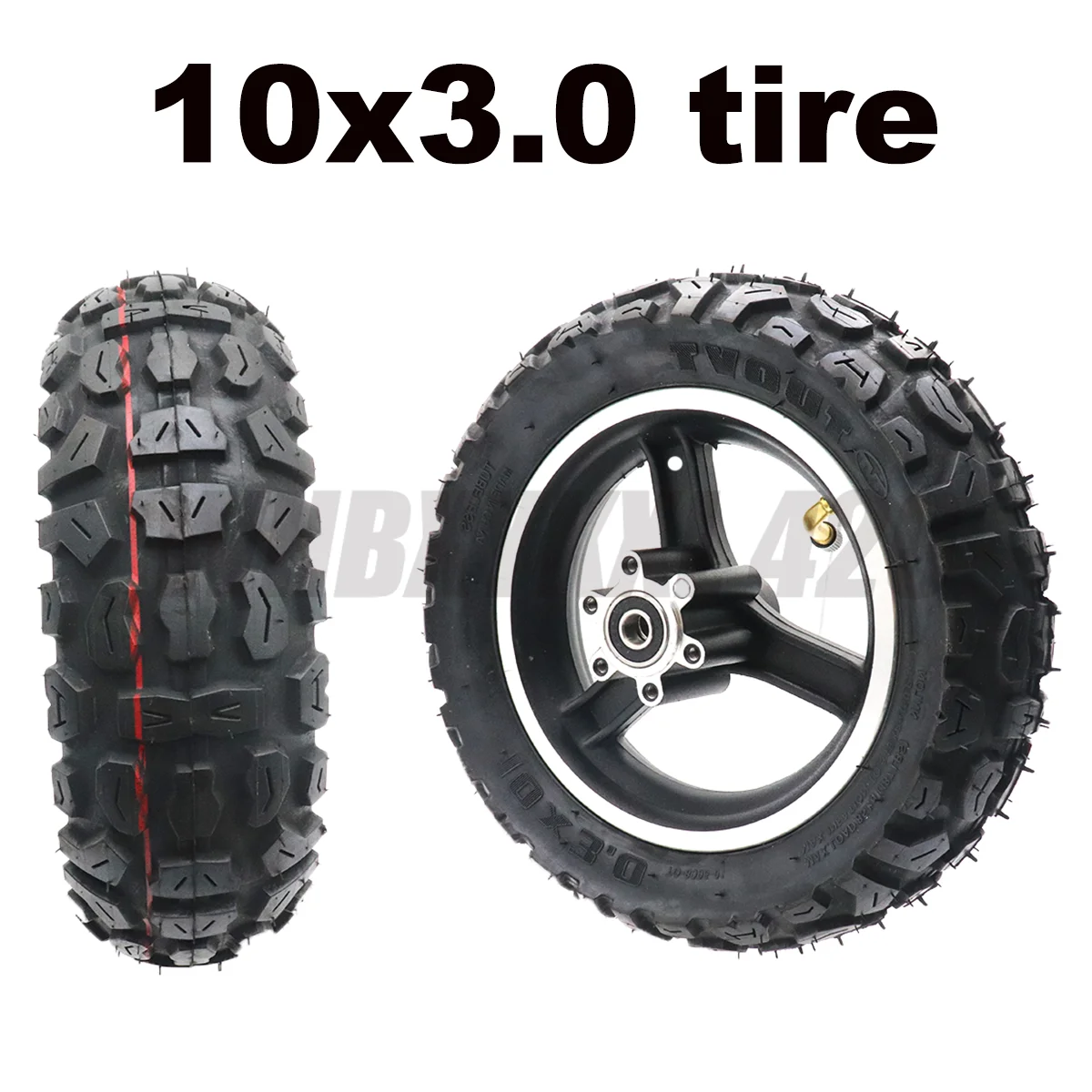 10x3 Inch Outer Tire Inner Tube and Alloy Disc Brake Rim for 10 '' Folding Electric Scooter KUGOO M4 PRO Thicken Widened Wheels