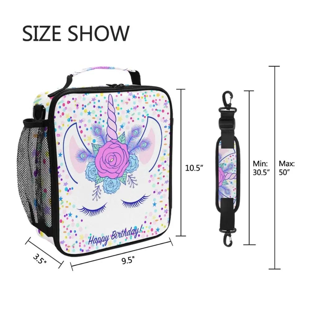 ALAZA 2021 New Fashion Lunch Bag Women\'s Portable Bento Box Unicorn Printing Insulated Thermal Cooler Carry Office Storage Bag