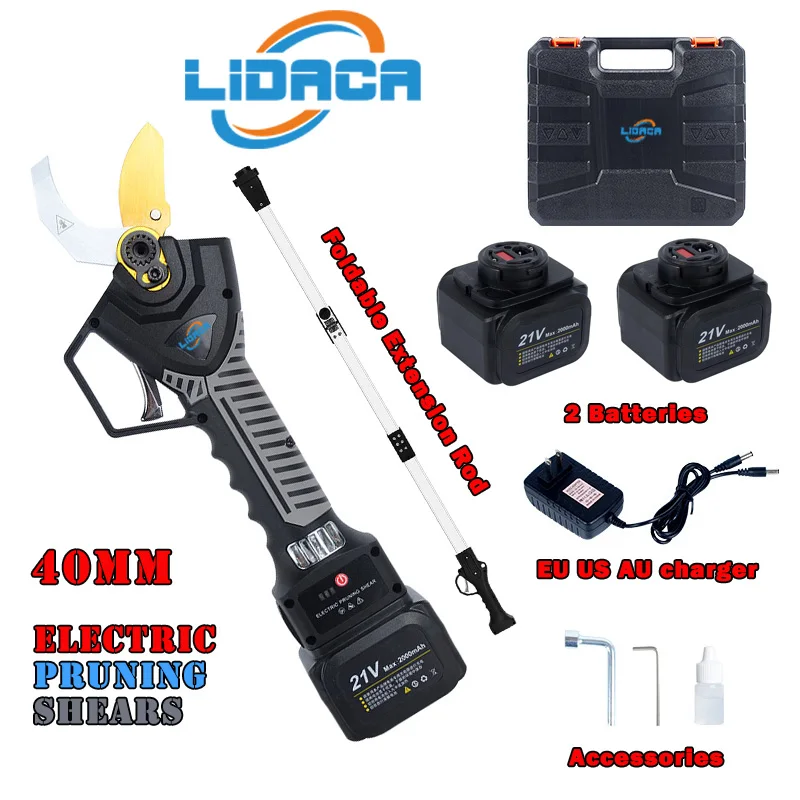 sem Fio Podador de Lítio-íon Tesoura de Poda Eficiente Tesoura Bonsai Ramos de Árvore Elétrica Ferramentas de Jardim Elétrico S40 40 mm 21v