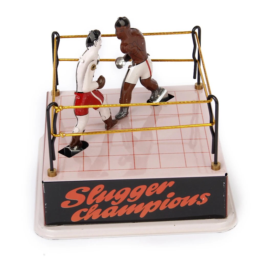 Vintage Style Tin Toy Boxing Ring Wrestling Boxers Retro Style Adult Collectibles Gift