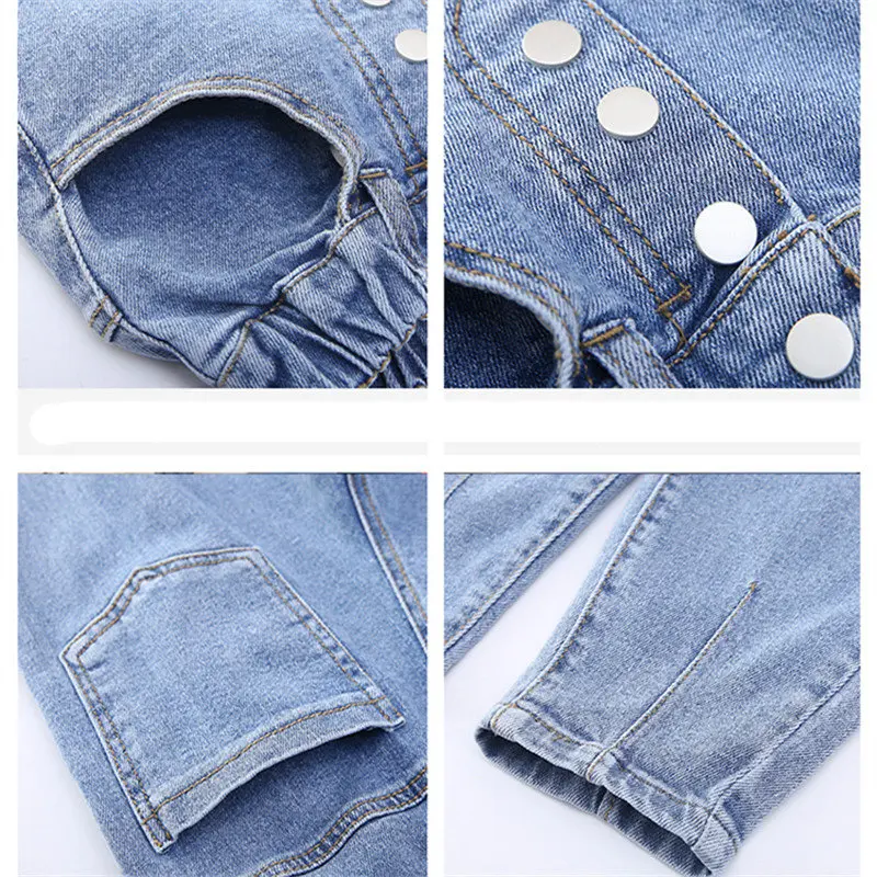 Girls Jeans With Button Kids Jeans For Girls High Waisted Jeans Children Casual Style Pants Children\'s Clothing Spring Autumn