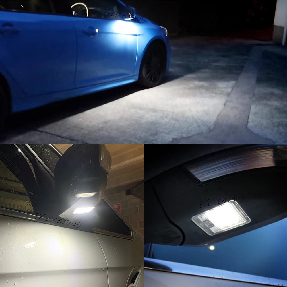 2 Stück Pfützenleuchten Canbus LED Unterseiten-Spiegelbeleuchtung für Ford SMax CMax Kuga Escape Monde 4 Focus 3 Grand 2 Zubehör – Detail 14