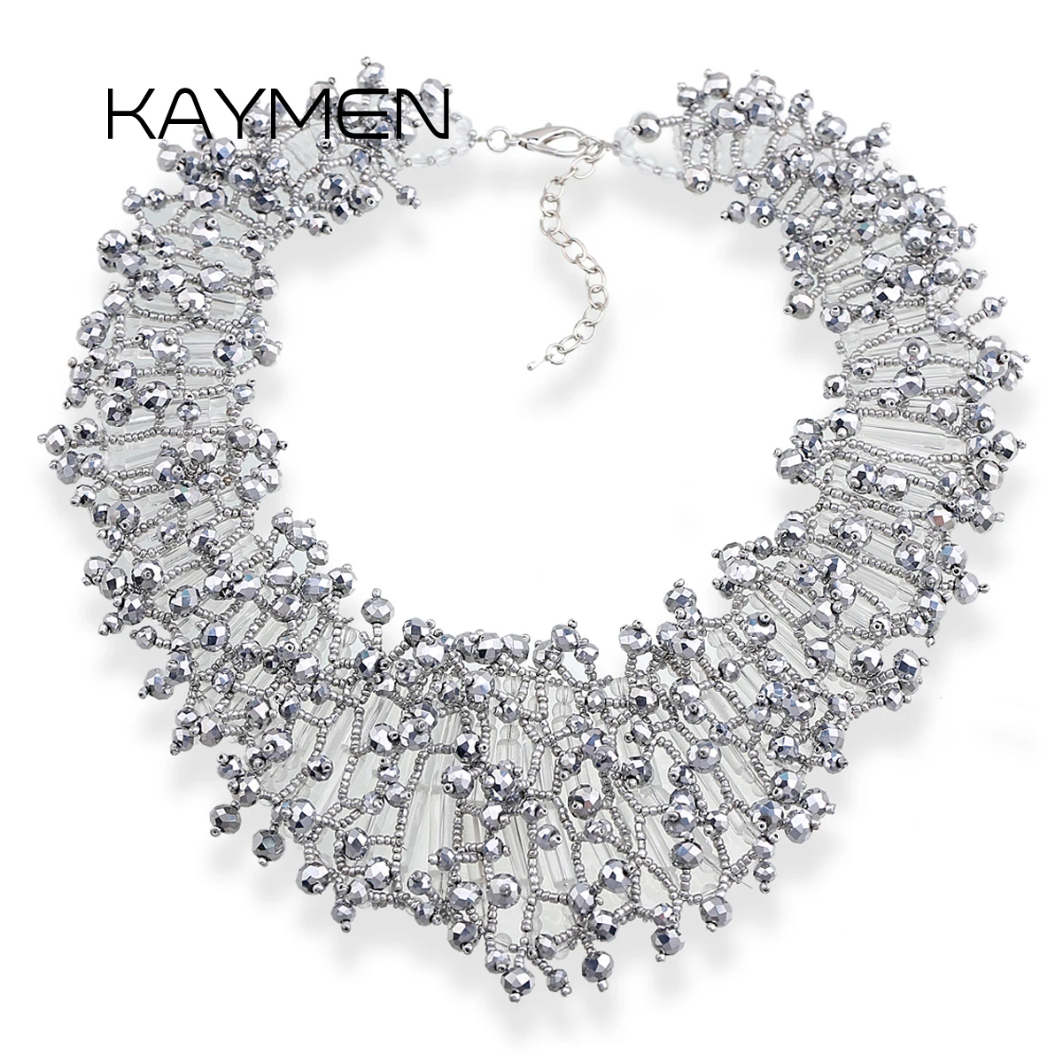 New Arrivals Luxury Crystal Statement Necklace Handmade Beaded Fashion Choker Necklace and Earrings Jewelry Sets for Women Gifts