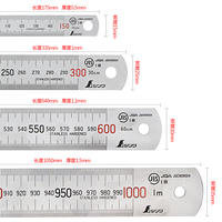 SHINWA Stainless Steel Ruler Thickened Scale 15 30 60 100cm 21573~21576 Series with Durable Etched Scale Line