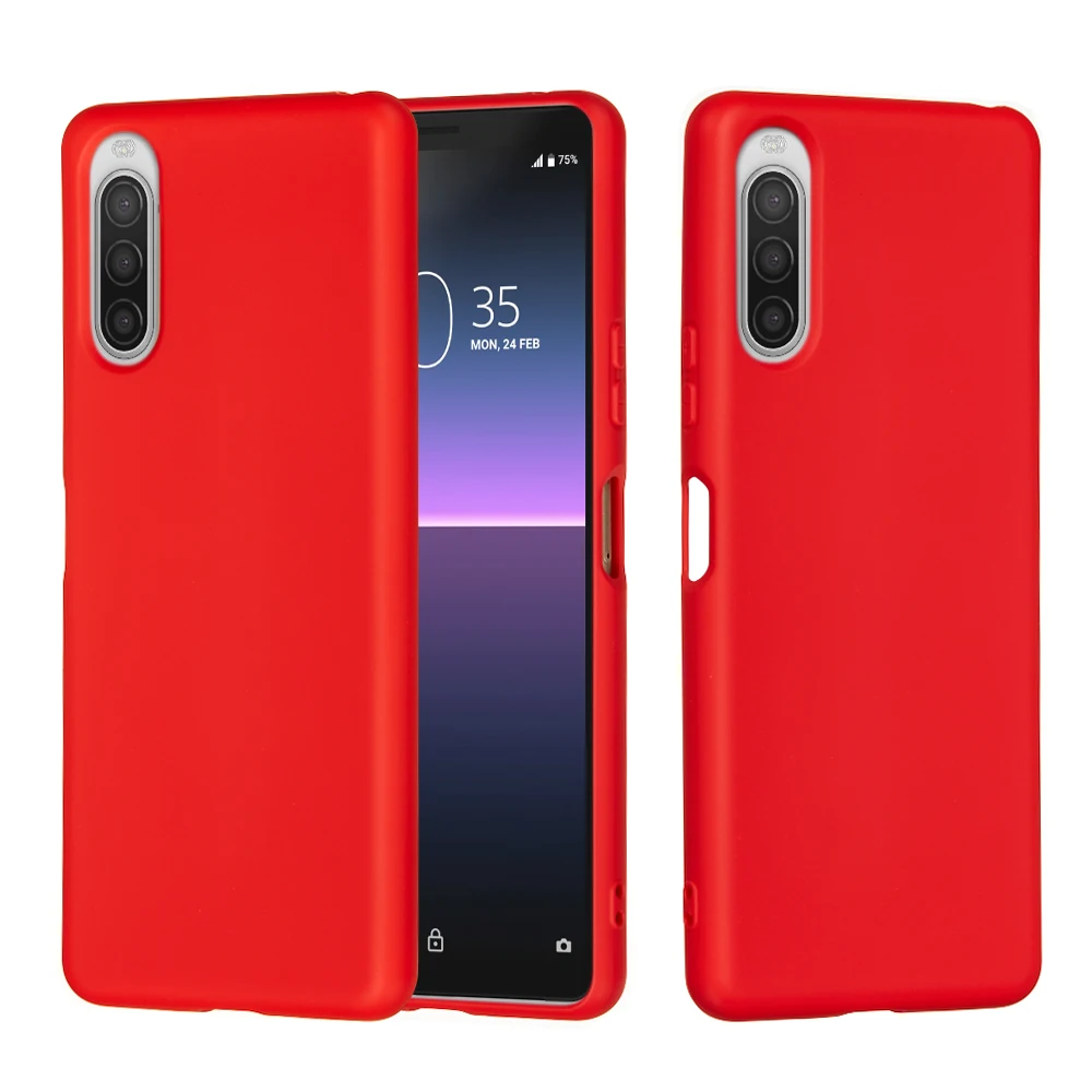 Soft liquid silicone Case For Sony Xperia 1 III  II/ 5 II/ 10 II IV Shockproof Cover With phone Case strap super comfortable