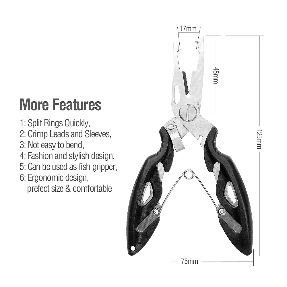 Fly Line Wire Opener tackle angle hook remover Split Ring Control Fisherman Braid scissor multi Tool Fish Plier lure bait Cutter