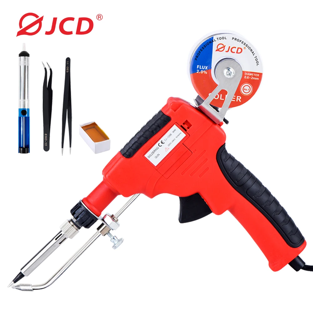 JCD Electric Soldering Iron 110V/220V 60W US/EU Plug Hand-Held Internal Heating Automatically Send Tin Gun Welding Repair Tools