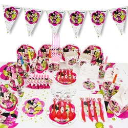 Minnie Mouse Design Girls Birthday Party tazze piatti tovaglia borsa bandiere Disney Baby Shower carta stoviglie usa e getta forniture