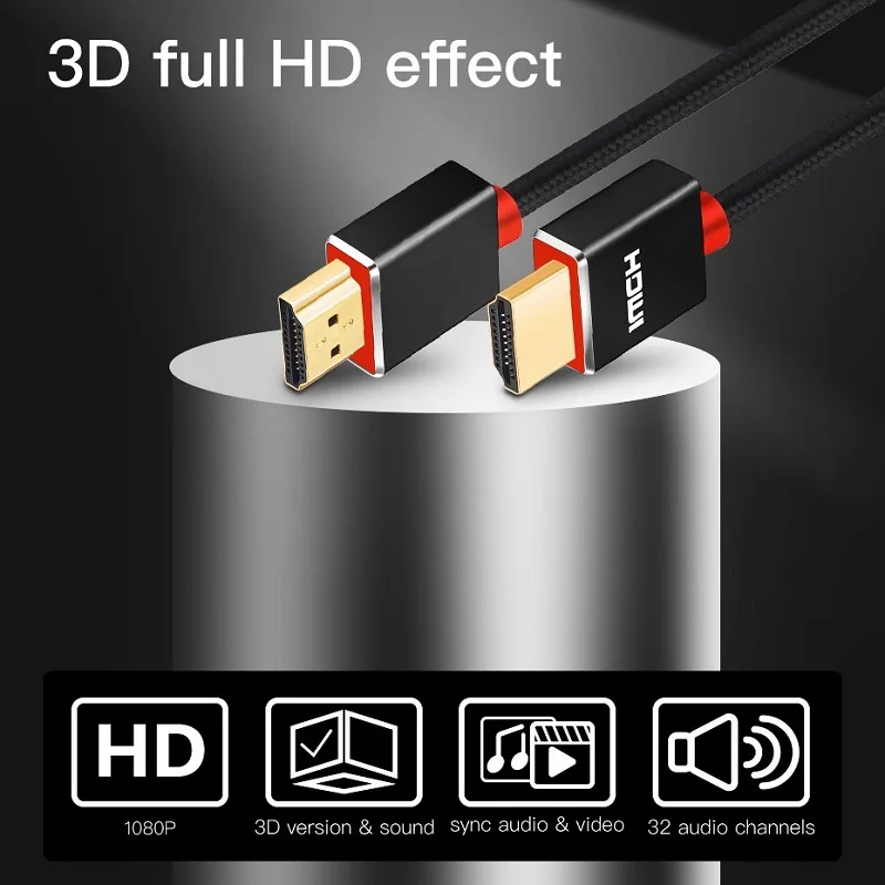 Shuliancable-Câble HDMI Plaqué Or 3D, 1080P, pour TV HD, XBOX, PS3, Projecteur, Ordinateur, 1m, 2m, 3m, 5m, 10m, 15m, 20m