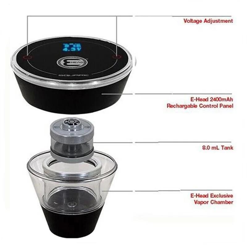 E cabeça quente hookah eletrônico e cigarro quadrado ehead vape shisha conjunto 2200mah e mangueira 1500 puffs vaper vaporizador kit