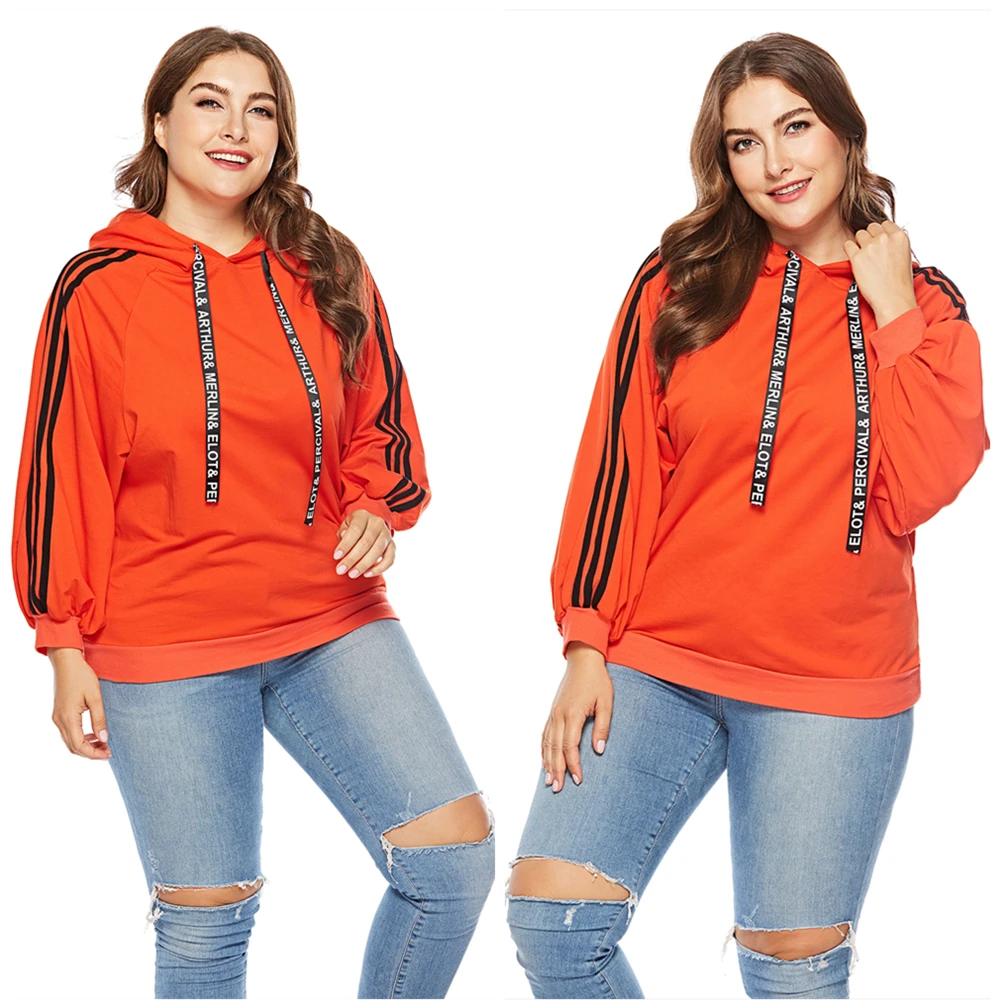 2021 Spring Autumn Hot Sale European And American Style Full Sleeve Hooded Plus Size Sweater For Women