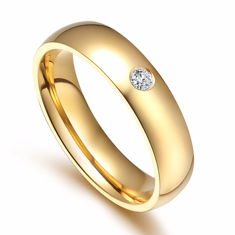 Vnox Gold-farbe Hochzeit Bands Ring für Frauen Männer Schmuck 6mm Edelstahl Verlobungsring Us-größe 5 zu 13